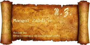 Mangol Zalán névjegykártya
